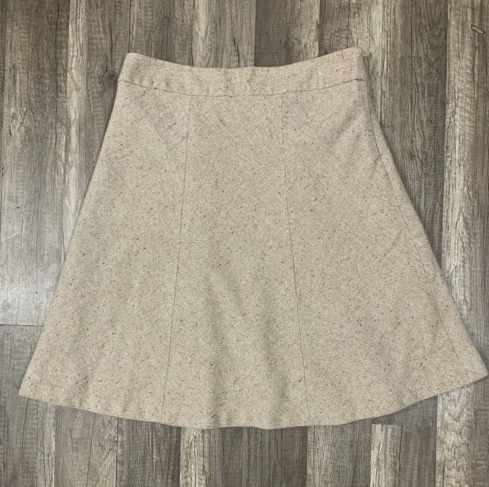Merona sz 8 Tan & Pink Specks Wool Blend Skirt - Picture 1 of 5
